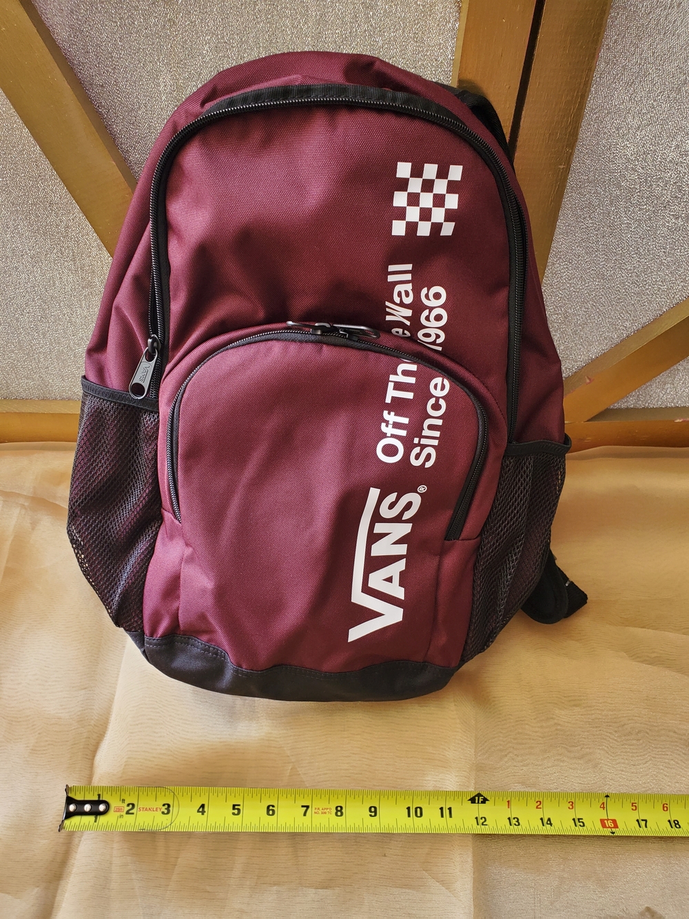 Vans Maroon Backpack - Off The Wall Design